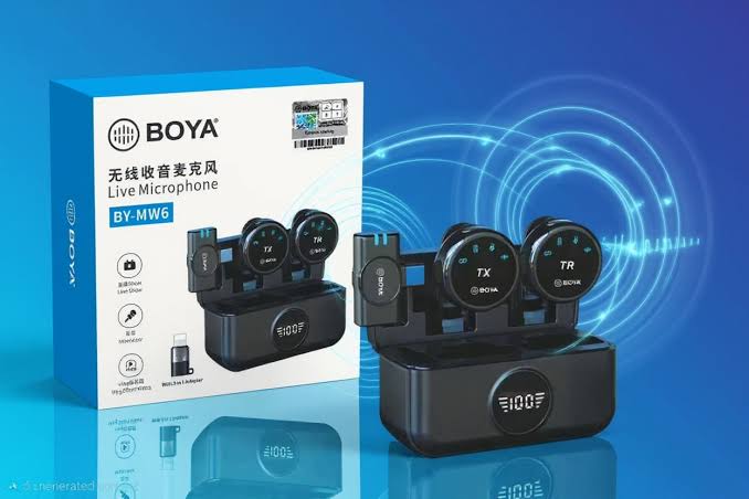 BOYA BY-MW6 Wireless Lavalier Microphone – Dual Transmitter, Crystal Clear Audio & Plug-and-Play