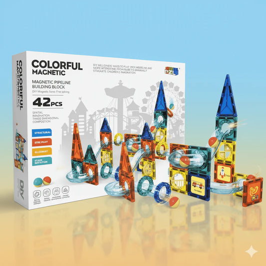 Magnetic Pipeline Building Blocks for Kids