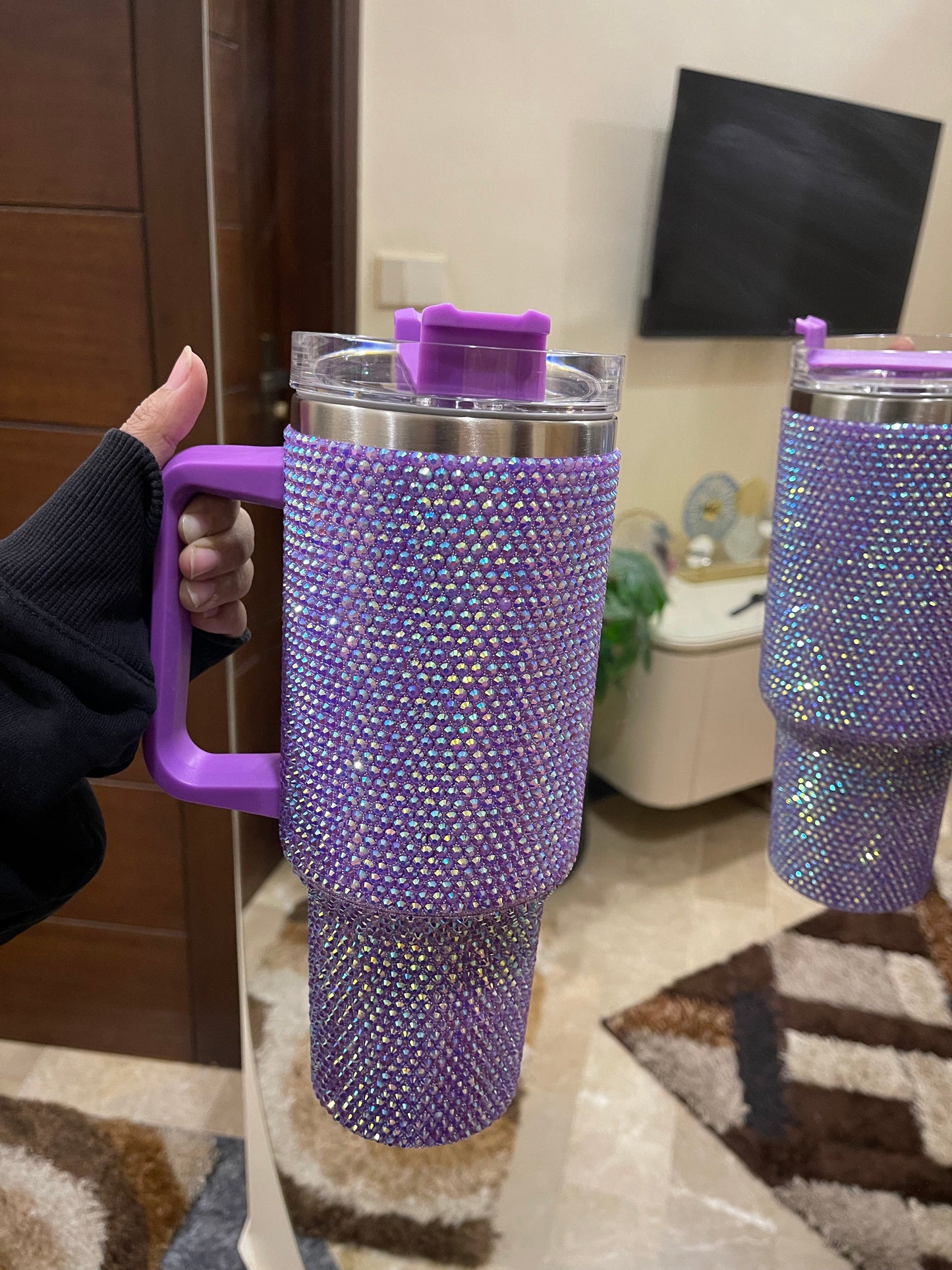 Rhinestone Tumbler 40z Purple