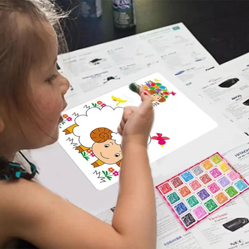 Creative Finger Painting Book for Toddlers – Doodle & Color - 24 colors with 32 cards