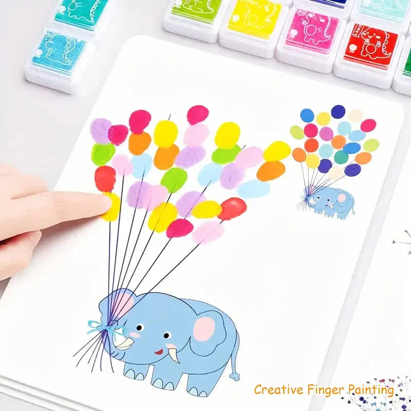 Creative Finger Painting Book for Toddlers – Doodle & Color - 24 colors with 32 cards