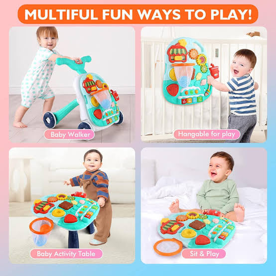 2-in-1 Baby Walker & Activity Table – Educational Toy (12M+)