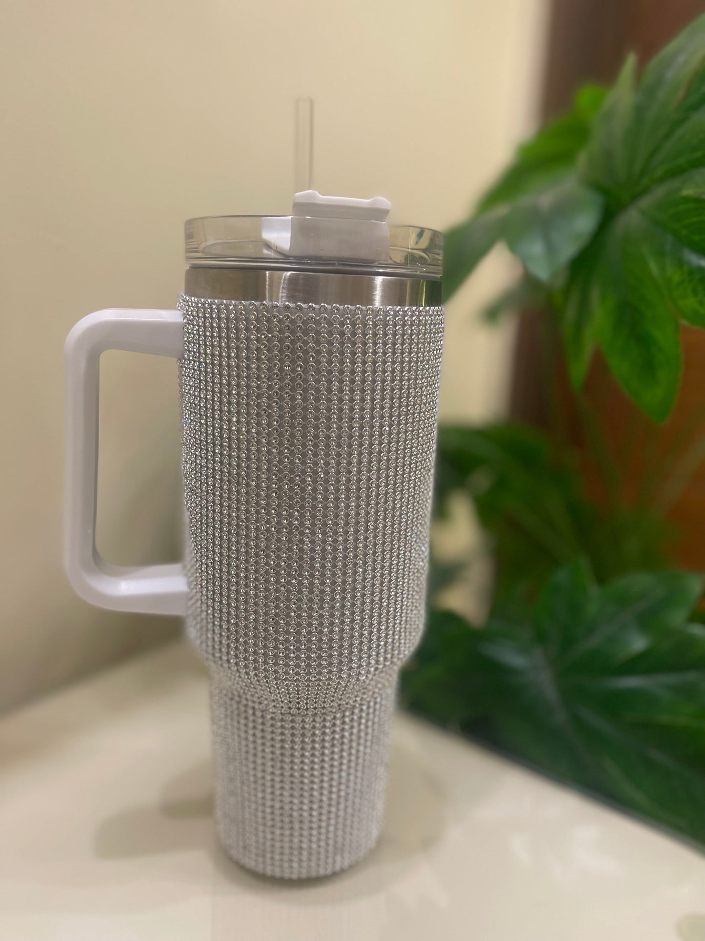 Rhinestone Tumbler 40oz white