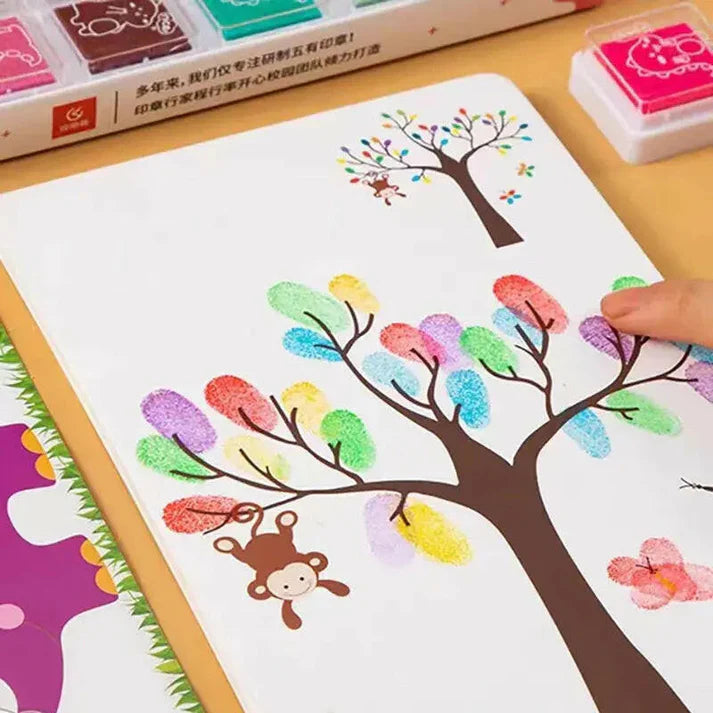 Creative Finger Painting Book for Toddlers – Doodle & Color - 24 colors with 32 cards