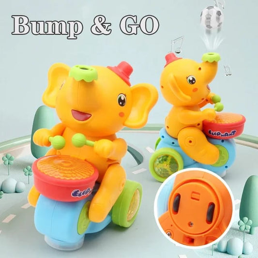Battery Operated Elephant Toy with Light and Sound for Kids