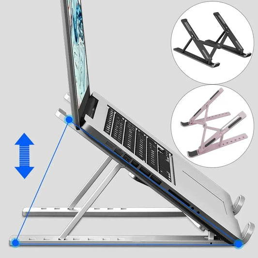 Laptop Stand Foldable - Aluminum Alloy Laptop Holder with Adjustable Angles