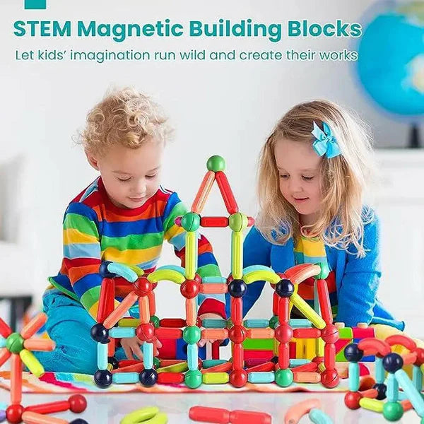 Magnetic Construction Set – Colorful Rods & Balls Building Toy for Kids