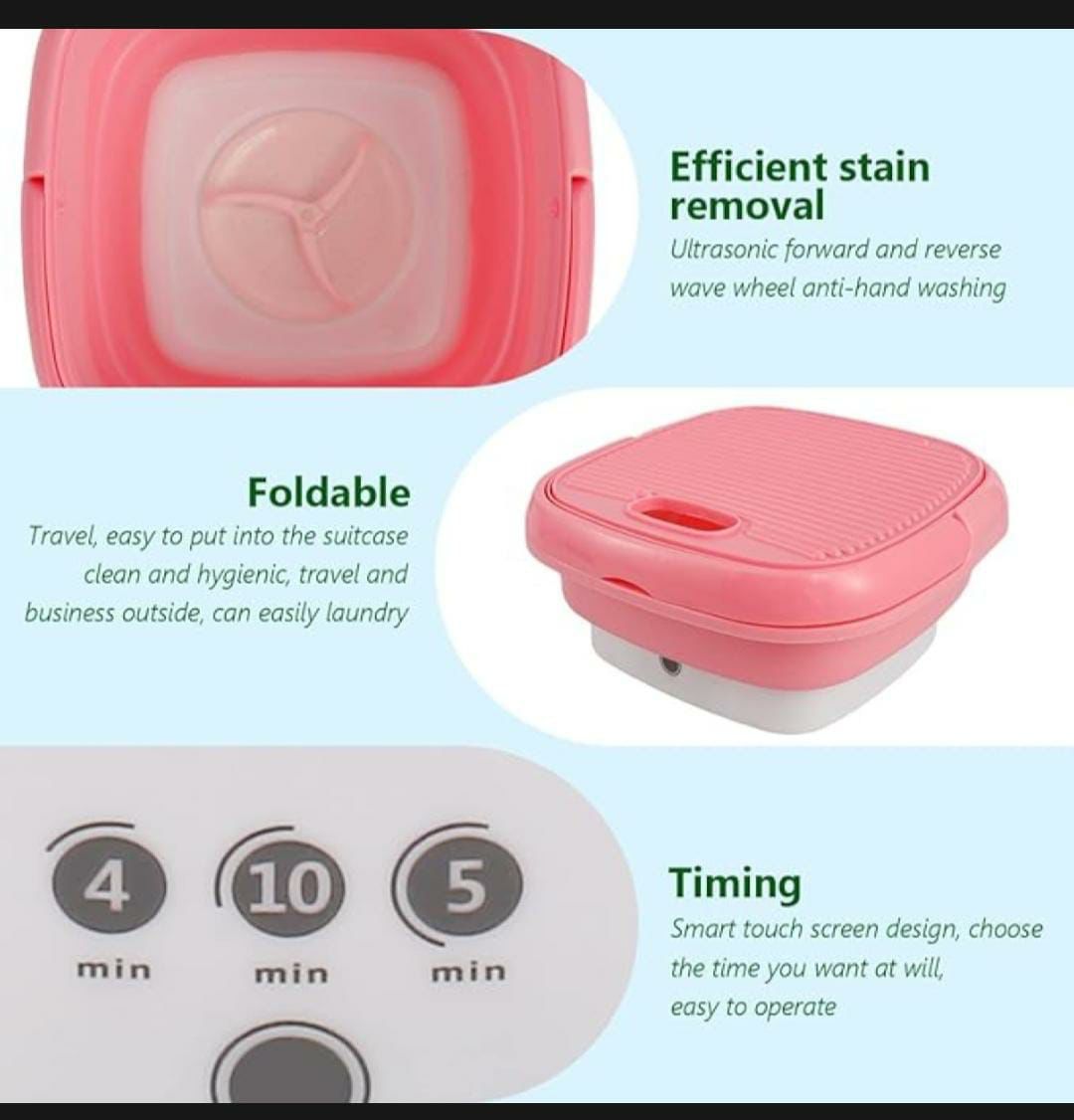 Mini Portable Washine Machine Pink
