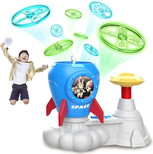 Rocket Launcher Backyard Fun Flying Disc Catching Toy