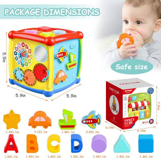 Huanger Fancy Cube Educational Toy For Kids 6-in-1 Musical Baby Learning Toys