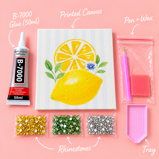 DIY Bedazzling Canvas – Lemon Fresh (6 × 8 Inch)
