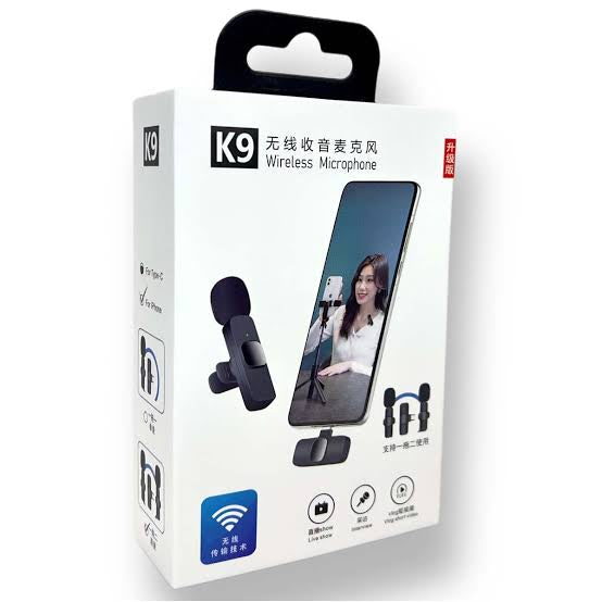 K9 Dual Wireless Lavalier Collar Microphones C-Type
