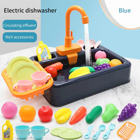 Electric Dishwasher Sink Kitchen Set-Dark Blue