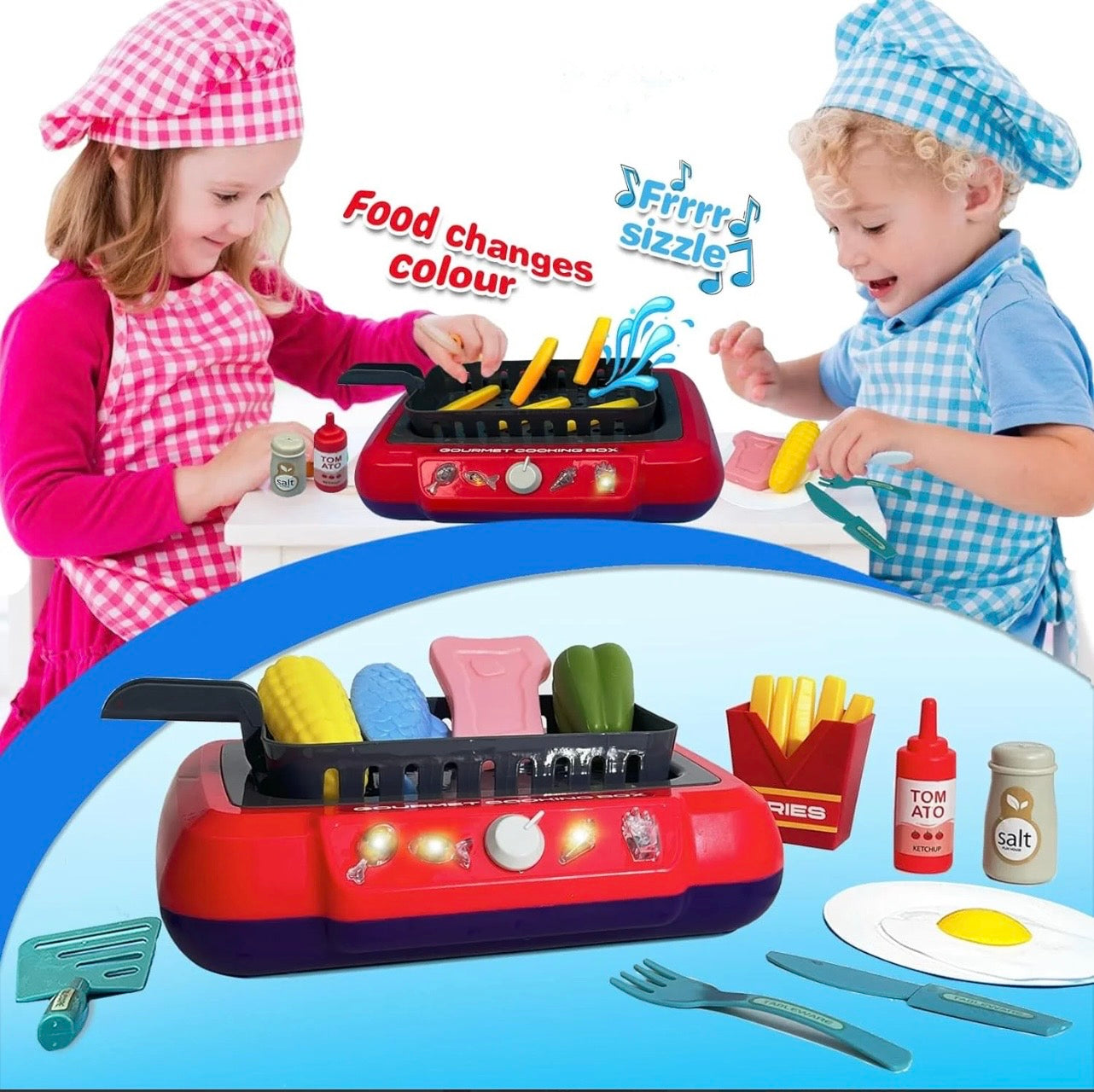 DIY Magic Food Cooking Set – Color-Changing, Bubble-Grill Fun