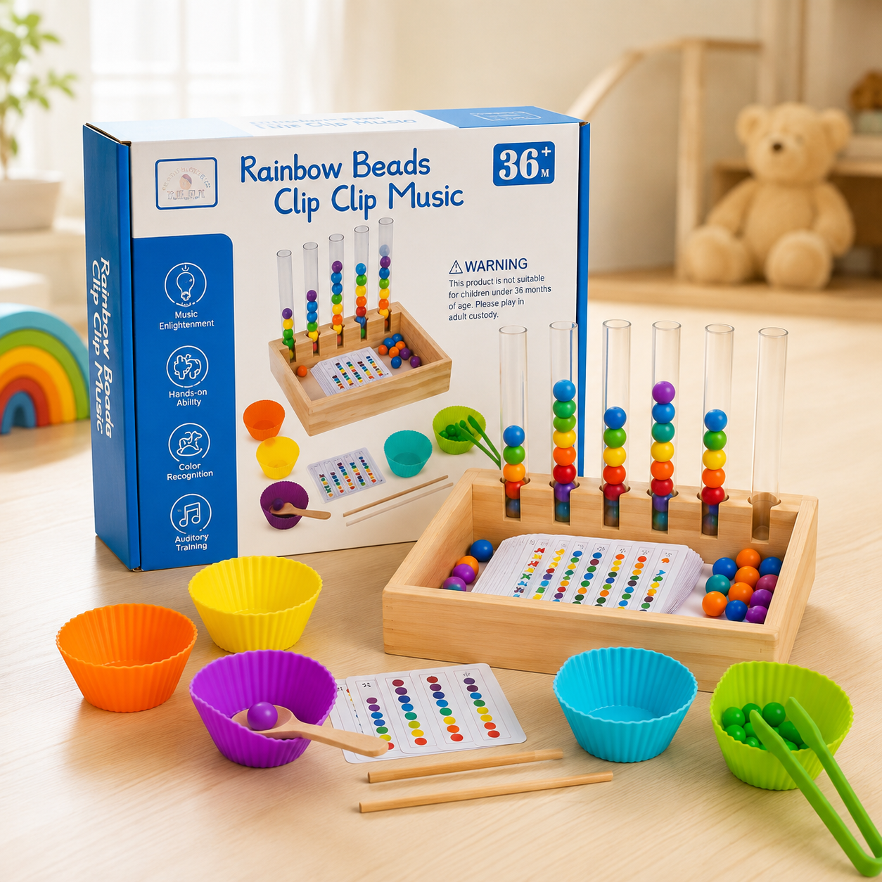 Rainbow Beads Clip Clip Music