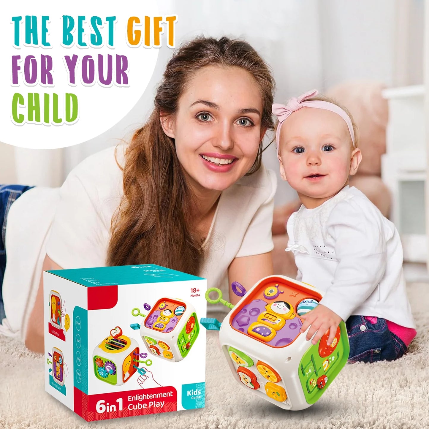 6- in-1 Enlightenment Cube Play Educational Toy