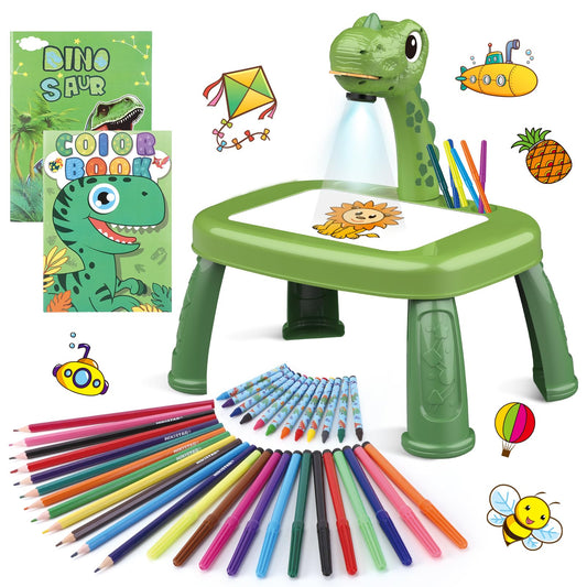 Dinosaurs Educational Projector Drawing Table Pink- Green (Large)