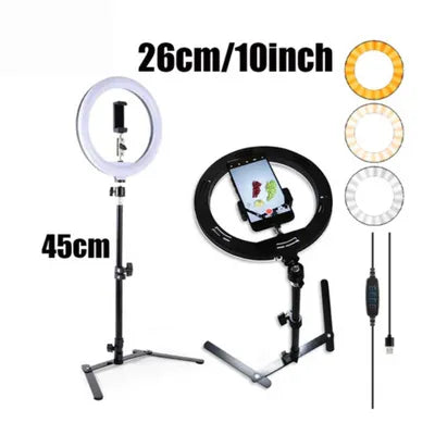 Cell Phone Stand with LED Ring Light