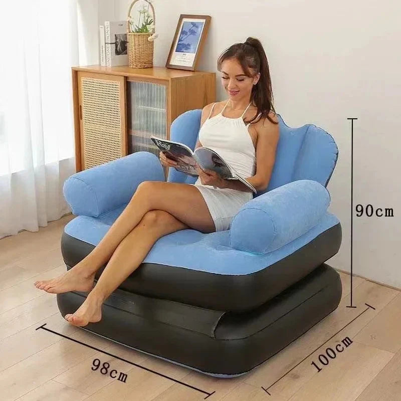 Modern UAE Fabric Inflatable Lazy Sofa Chair Comfortable Air Cushion Mattress Relaxation Water Park Suitable Inflatable Air