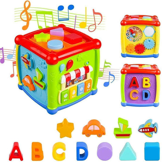 Huanger Fancy Cube Educational Toy For Kids 6-in-1 Musical Baby Learning Toys