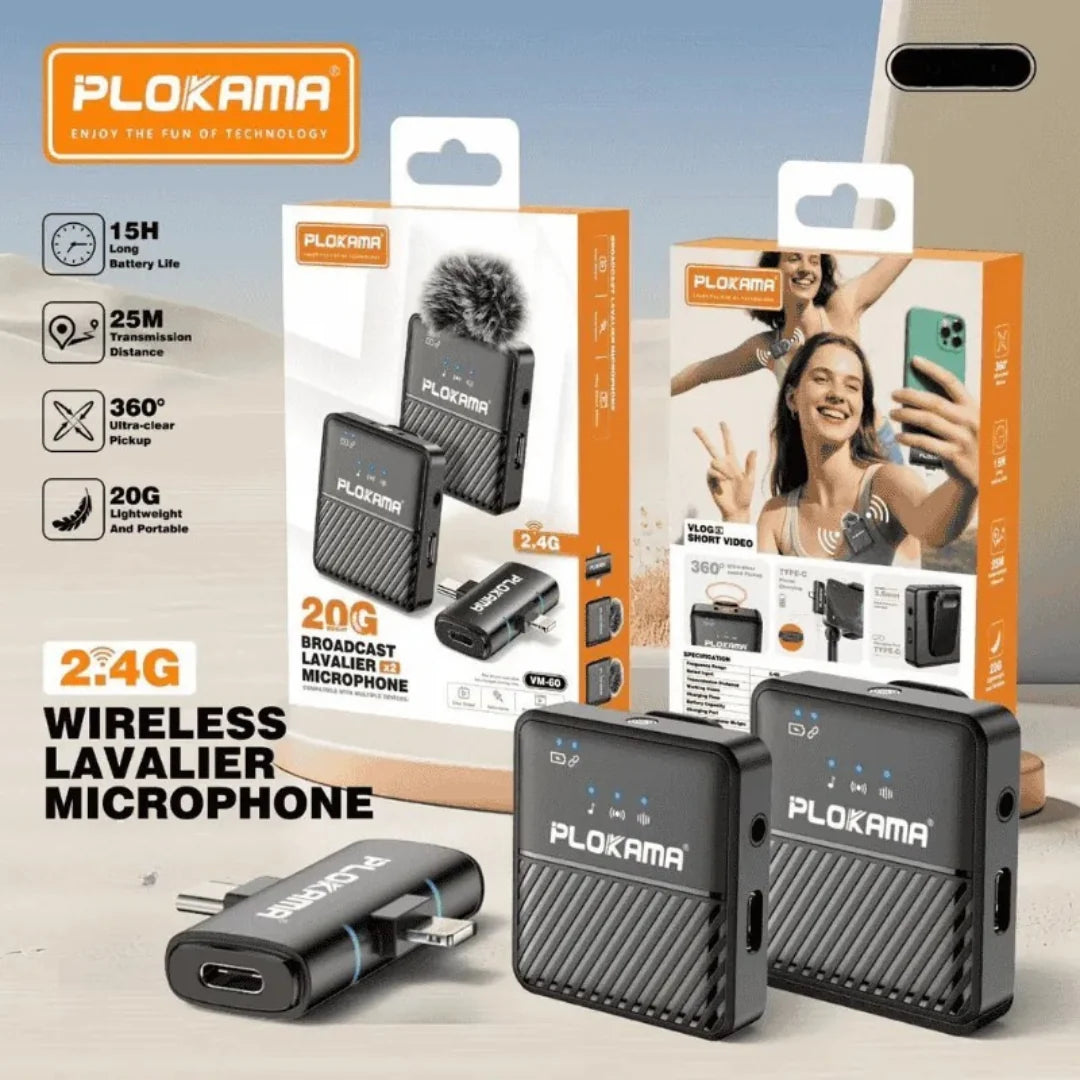 Plokama Wireless Lavalier Microphone- Vm60