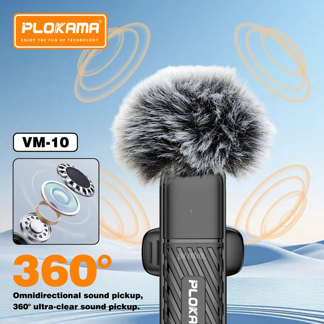 Plokama Wireless Lavalier Microphone for Android & iPhone