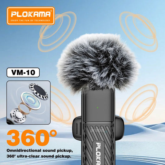 Plokama Wireless Lavalier Microphone for Android & iPhone