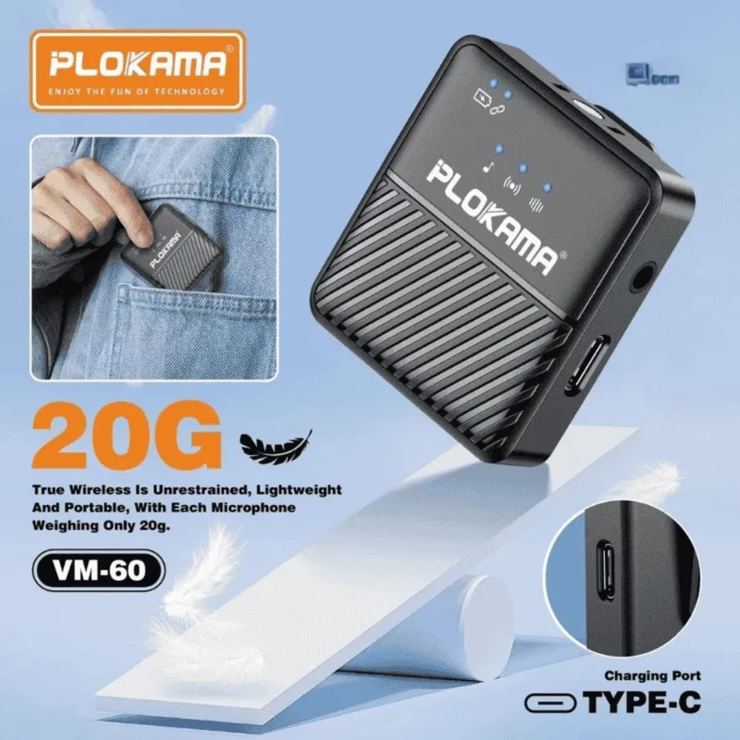 Plokama Wireless Lavalier Microphone- Vm60