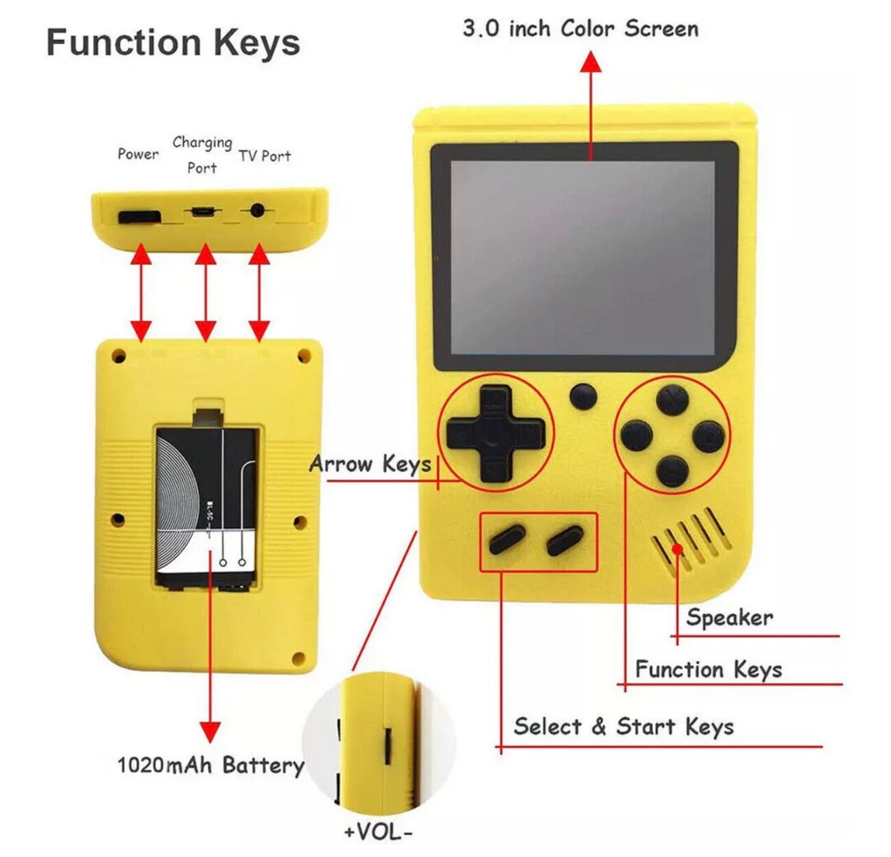 Handheld Game Console with 400 in 1 Classical Game