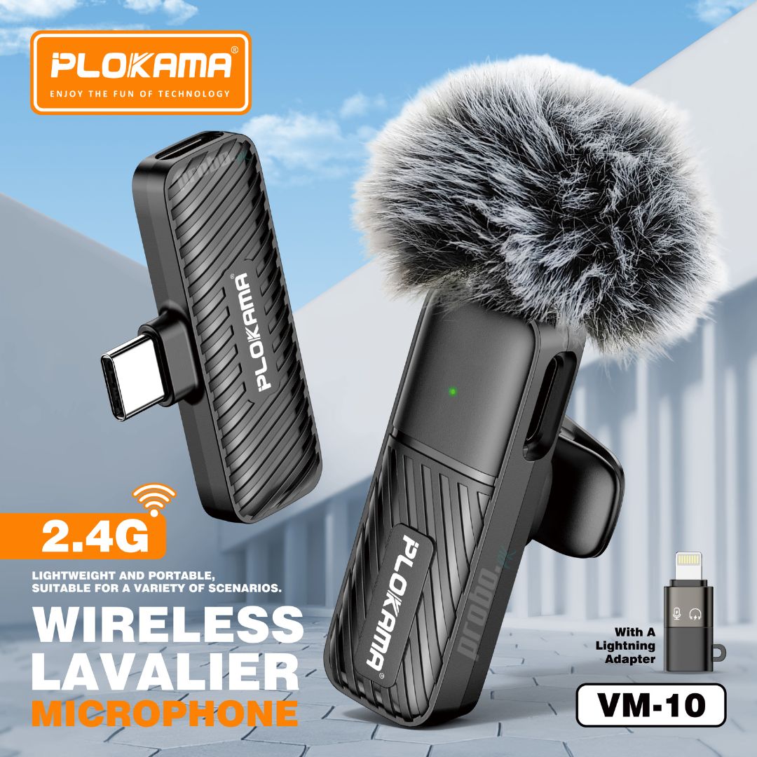 Plokama Wireless Lavalier Microphone for Android & iPhone