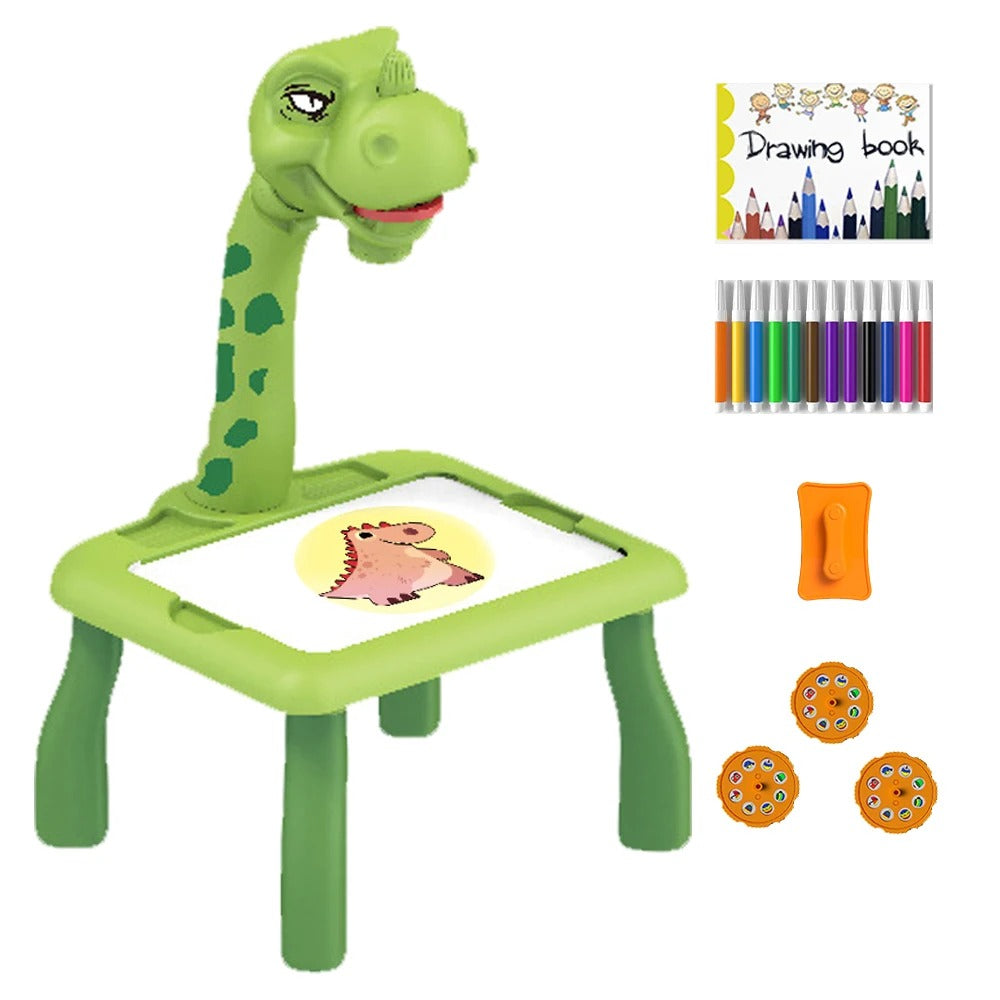 Dinosaurs Educational Projector Drawing Table Pink- Green (Large)