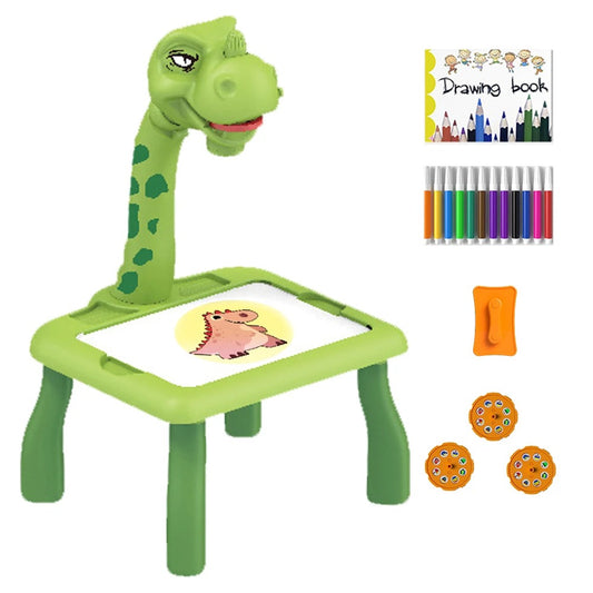 Dinosaurs Educational Projector Drawing Table Pink- Green (Large)