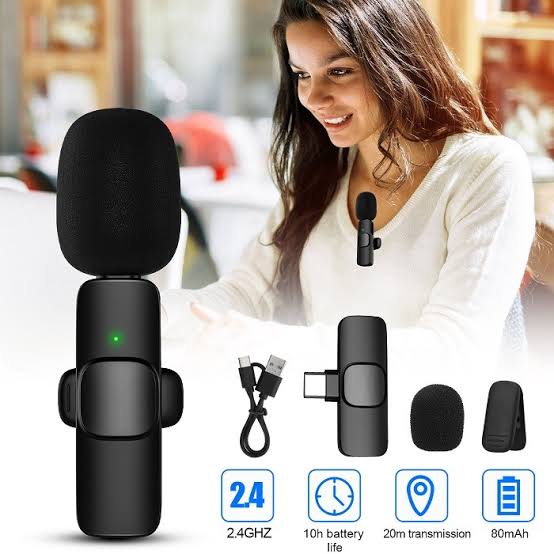K9 Dual Wireless Lavalier Collar Microphones C-Type