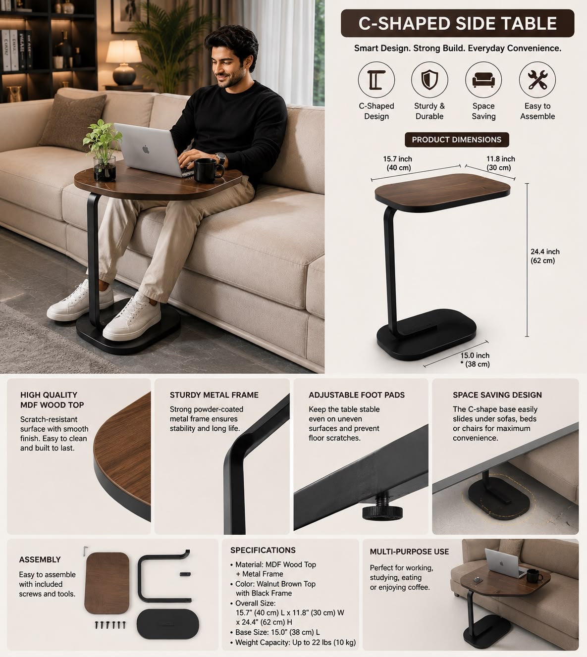 Multifunctional Wooden Table