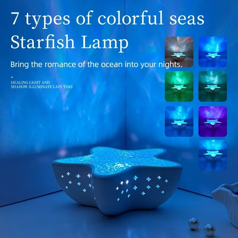 Luxury Starfish Crystal Projector Lamp – Ambient Ocean Glow Night Light