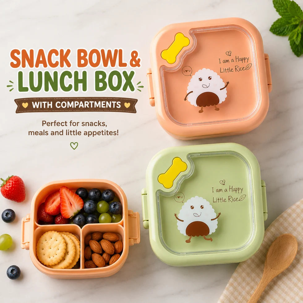 Snack Bowl & Lunch Box With Compartments For Kids