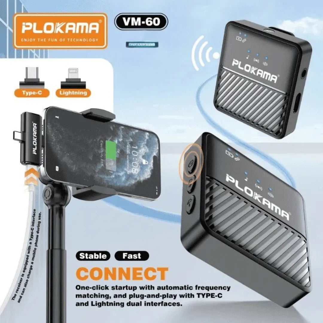 Plokama Wireless Lavalier Microphone- Vm60