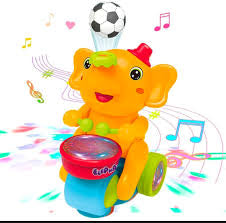 Battery Operated Elephant Toy with Light and Sound for Kids