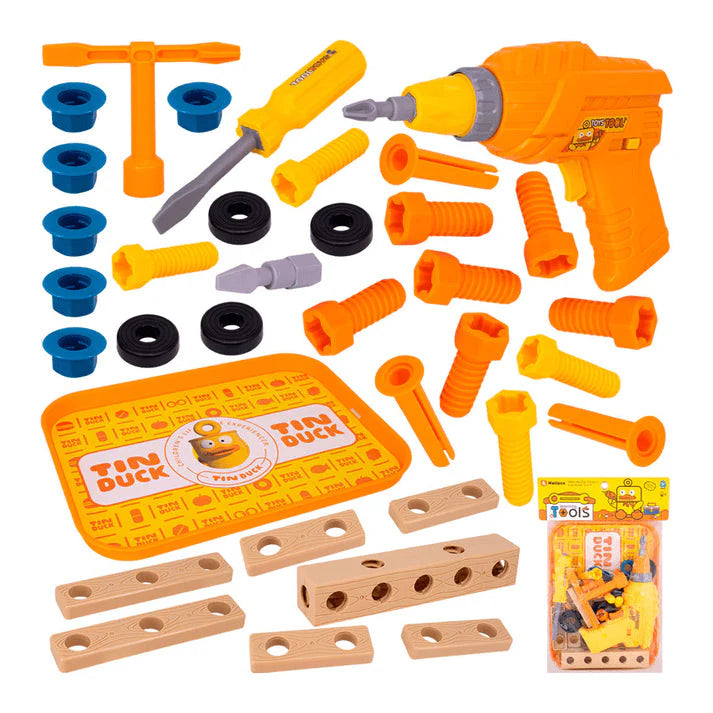 Electric Toy Drill Toy Set for Kids – Battery Operated Pretend Play Tool Kit