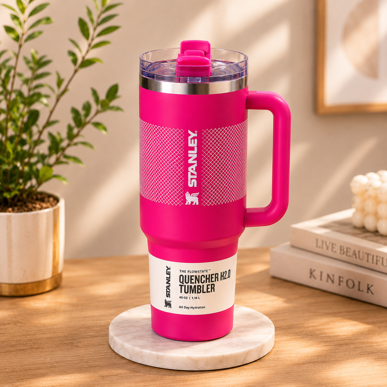 Stanley Flipstraw Quencher 40oz- Shocking Pink