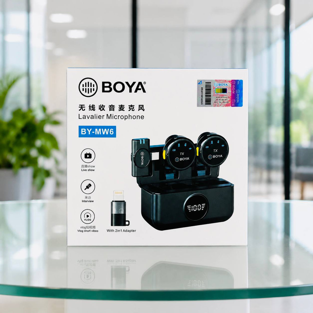 BOYA BY-MW6 Wireless Lavalier Microphone – Dual Transmitter, Crystal Clear Audio & Plug-and-Play