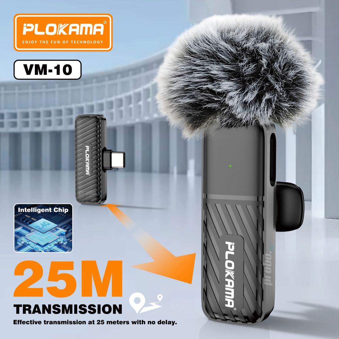 Plokama Wireless Lavalier Microphone for Android & iPhone