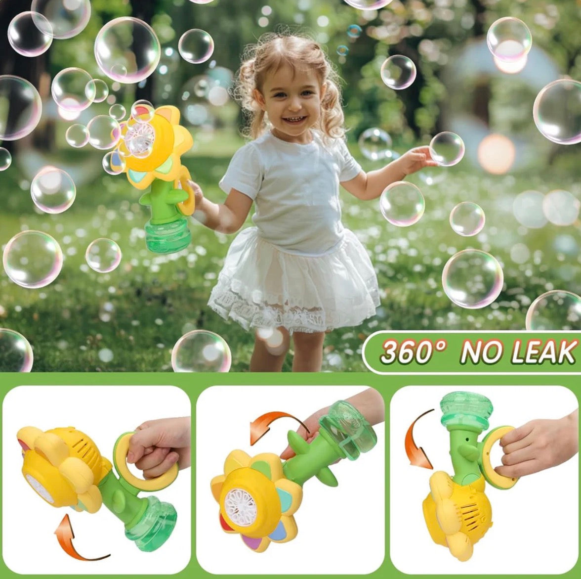 Cute Chargeable Flower Bubble Machine Toy