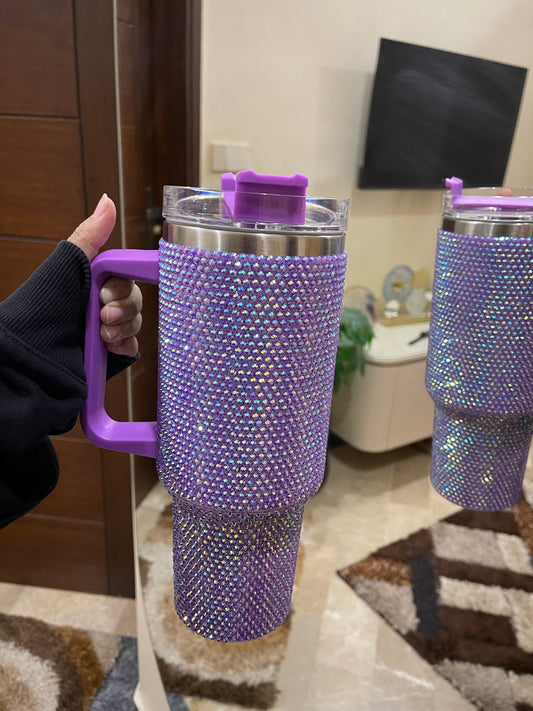 Rhinestone Tumbler 40z Purple