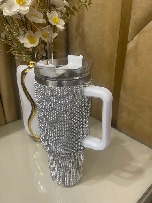 Rhinestone Tumbler 40oz white