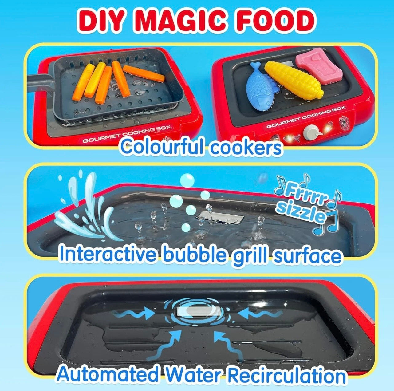 DIY Magic Food Cooking Set – Color-Changing, Bubble-Grill Fun