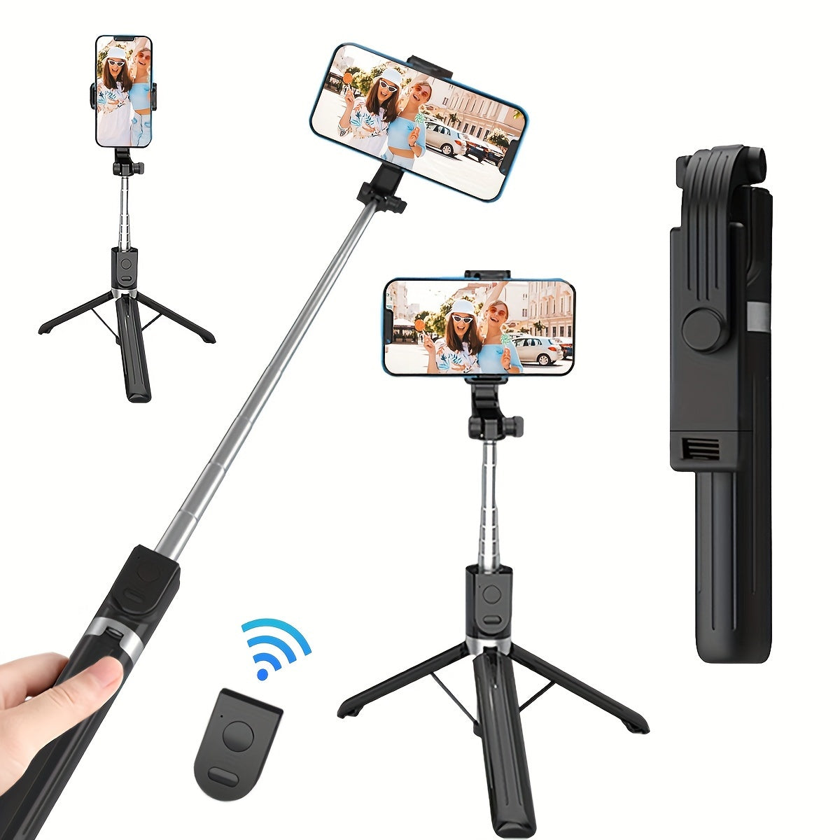 Premium 3-in-1 Wireless Tripod Selfie Stick with Remote | Portable & Adjustable Stand