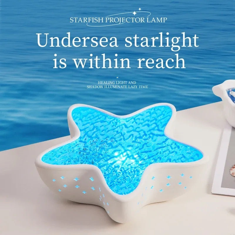 Luxury Starfish Crystal Projector Lamp – Ambient Ocean Glow Night Light