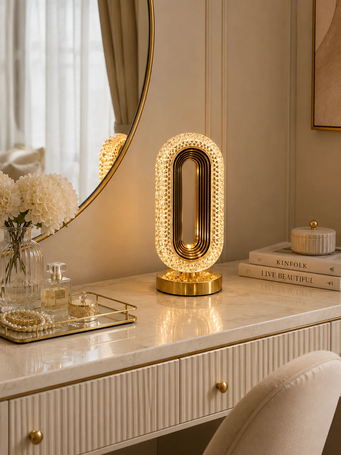 Luxury LED Table Lamp | Modern Gold Decorative Bedside Lamp | Warm Ambient Light