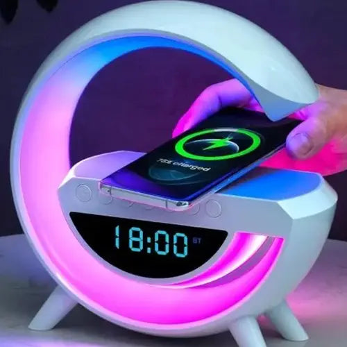 G shaped Lamp - Bluetooth Speaker- Wireless Charger & Digital Clock